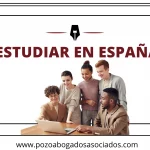 Imagen descriptiva de grupo de personas jóvenes con texto Estudiar en España